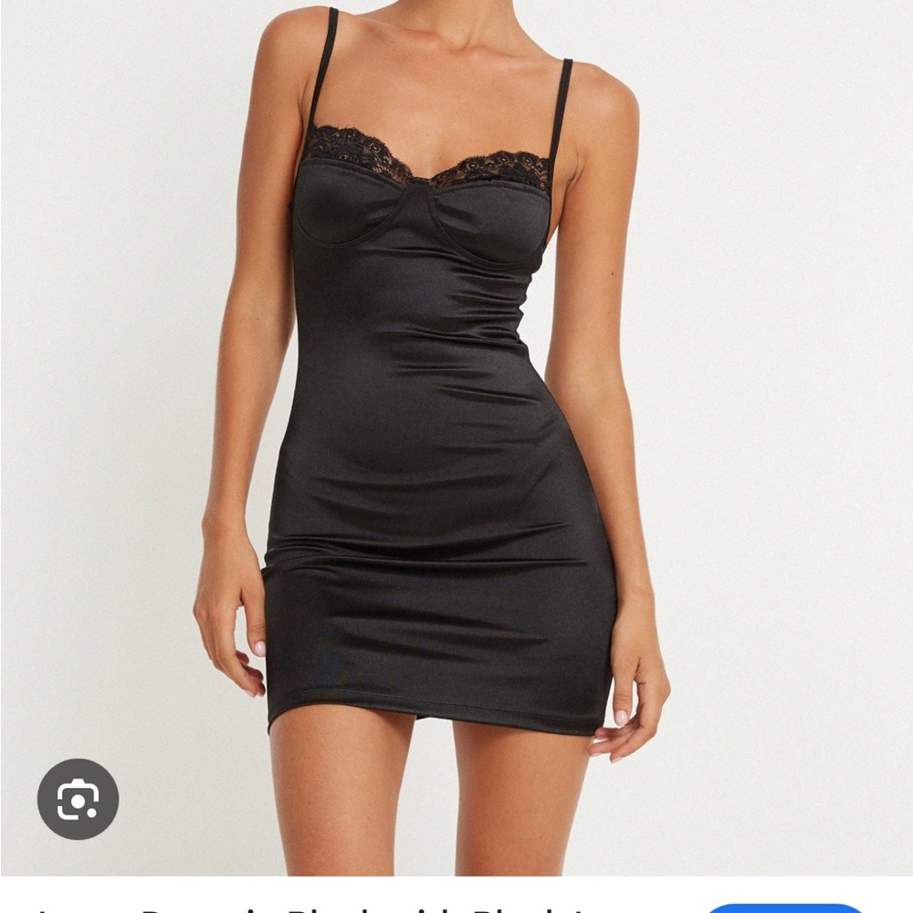 Motel Lesty Black Mini Slip Dress